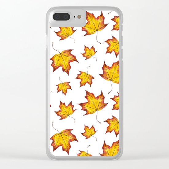 Autumn Leaves Pattern 04 Clear iPhone Case