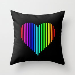Techno Love Heart Throw Pillow