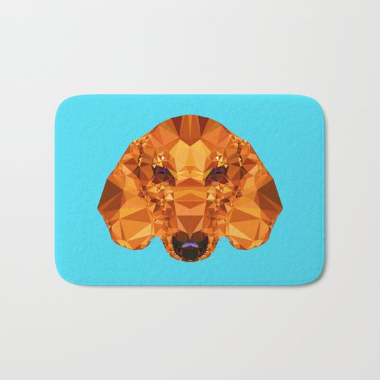 Geometric Dachshund Bath Mat