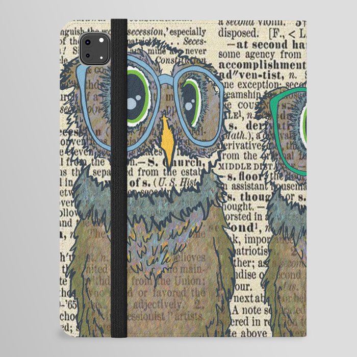 Owl wearing glasses iPad Folio Case