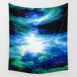 Orion Nebula Blue & Green Wall Tapestry