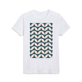 Geometric Leaf Shapes in Teal and Blush Kids T Shirt