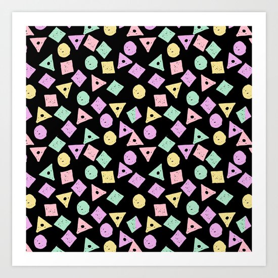 Mikkel - pastel shapes minimal abstract pattern design charlotte winter prints Art Print