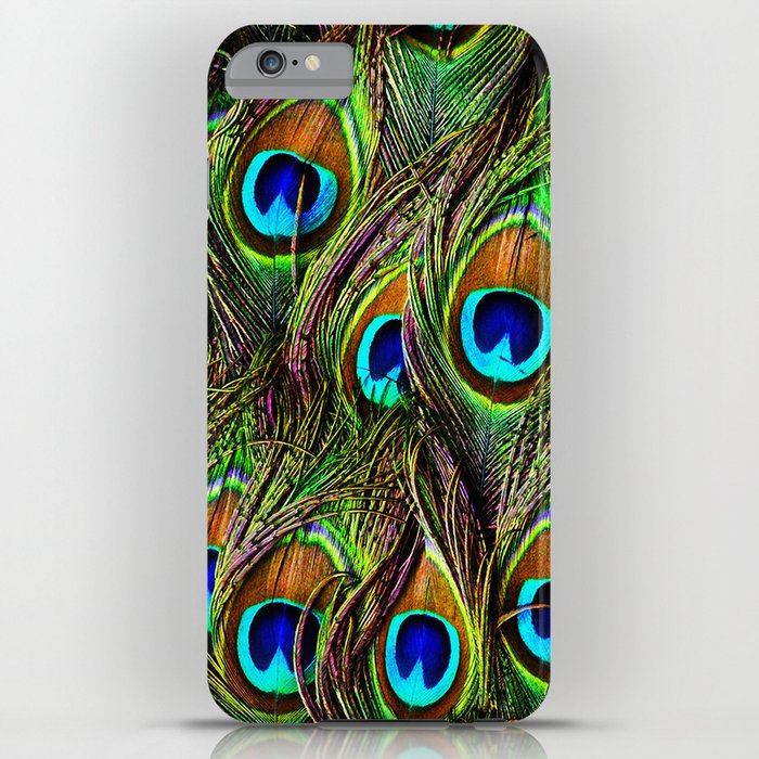 peacock feathers invasion - wave iphone case