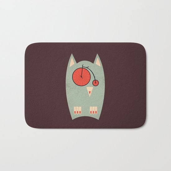 Vintage Bikeowl Bath Mat