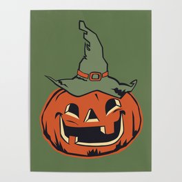 Vintage Jack O Lantern Pumpkin Poster