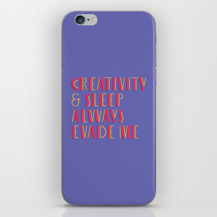 Creativity & Sleep Evade Me - Very Peri iPhone Skin