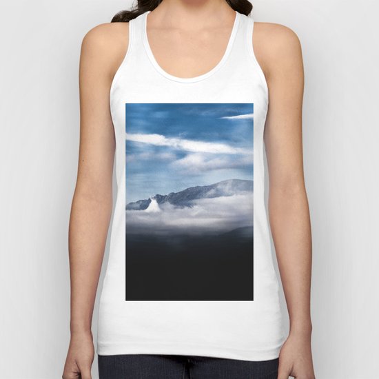 Mountains and fog. Landscape Unisex Tank Top