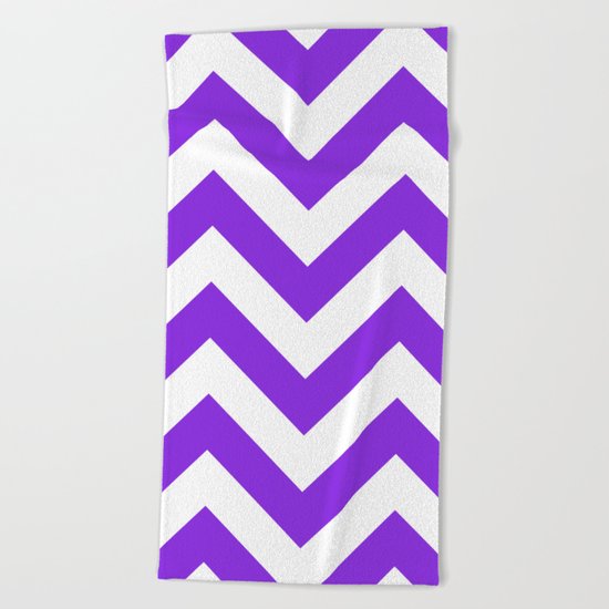 Large chevron pattern / blue violent Beach Towel