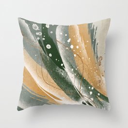 Abstract Rushes in Sage Green Throw Pillow