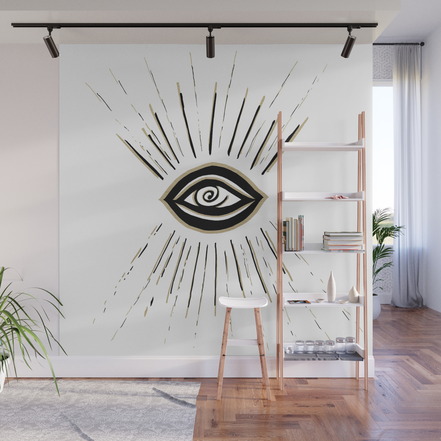 Evil Eye Gold Black On White 1 Drawing Decor Art Society6