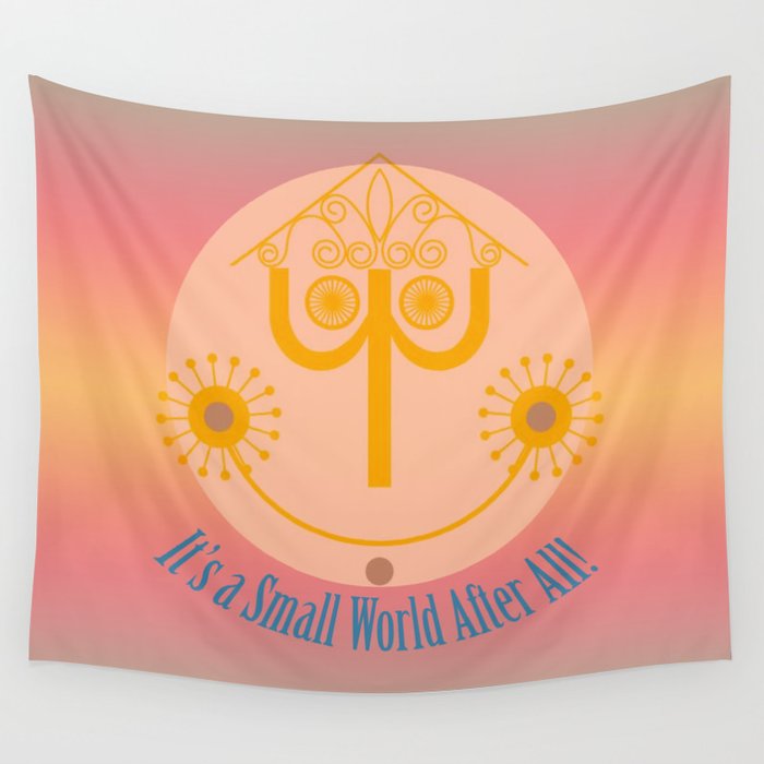 It's a Small World Tower Clock Wall Tapestry