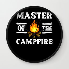 Campfire Starter Cooking Grill Stories Camping Wall Clock