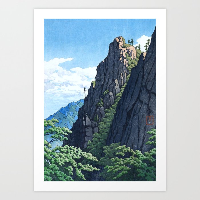 大人気新品をすべて Samburam Rock, Kumgang Mountain By Kawase Hasui - Vintage 版画