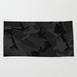Camouflage Black Beach Towel