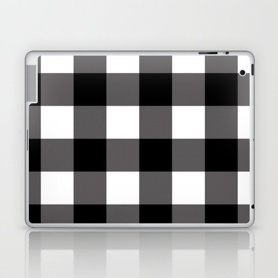 Black & White Buffalo Plaid Laptop & iPad Skin