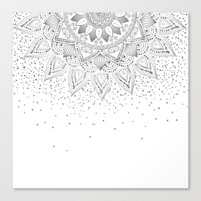  Elegant rose gold mandala confetti design Canvas Print