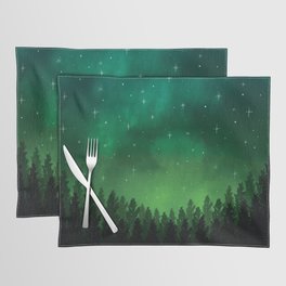 Stars in Space Over Forest (green) Placemat