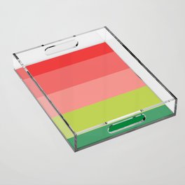 Watermelon Abstract Minimal Stripes Color Palette Acrylic Tray