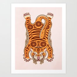 King Of The Jungle 03: Peach Tiger Edition Art Print