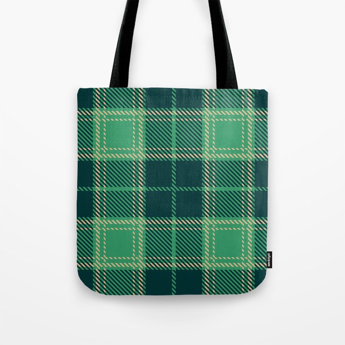 Green Square Pattern Tote Bag