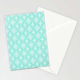Seafoam and White Native American Tribal Pattern Stationery Card