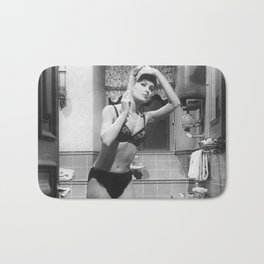 Pamela Tiffin, Hollywood Starlet 'The Pleasure Seekers' broadside black and white photograph Bath Mat | Pinup, Girl, Hollywood, Bombshell, Starlet, Bathroom, Blonde, Photograph, Sexy, Beautifulwomen 