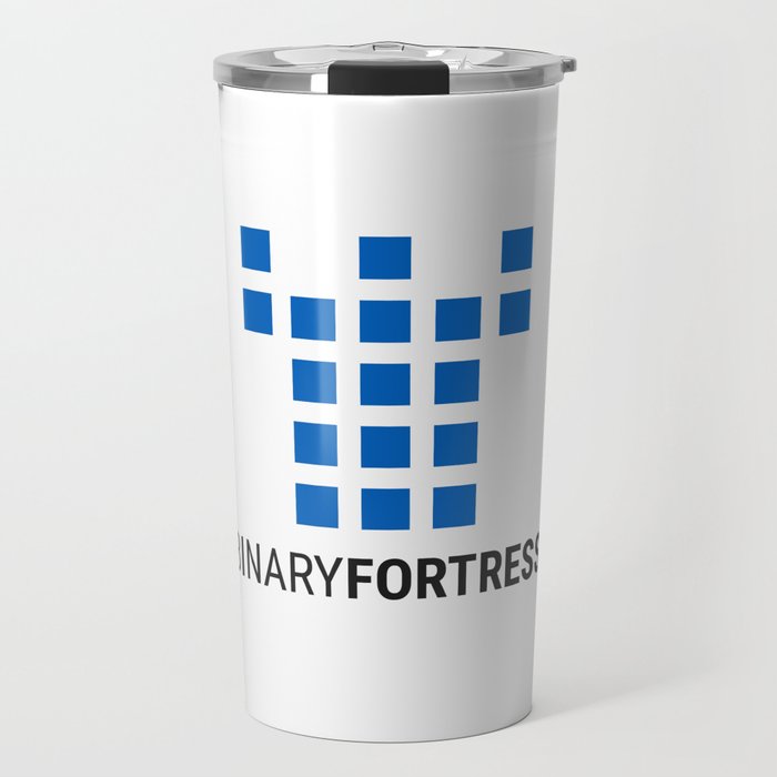 Binary Fortress Software (blue logo) Travel Mug