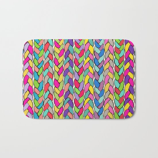 Rainbow Braids Bath Mat