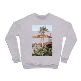 Tropical Palmtree View Canary Islands Art Print | Tenerife Spain Photo | Summer Travel Photography Crewneck Sweatshirt