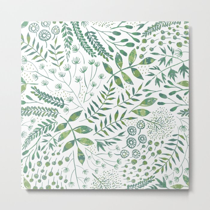 Leafy Greens : Green Metal Print