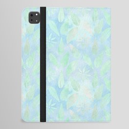 Blue Green Leaves Pattern iPad Folio Case