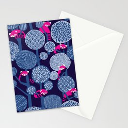 Red Panda Forest - Blue Stationery Cards