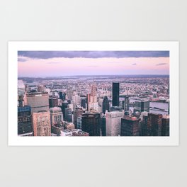 city aerial view buildings cityscape metropolis new york Art Print