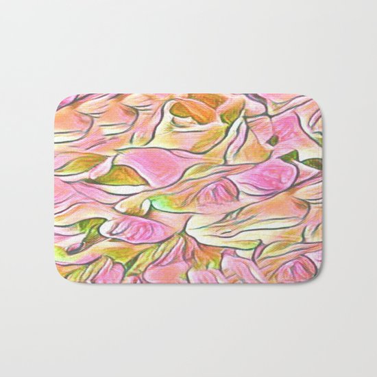 Flowing Soft Petal Abstract - Pink Bath Mat