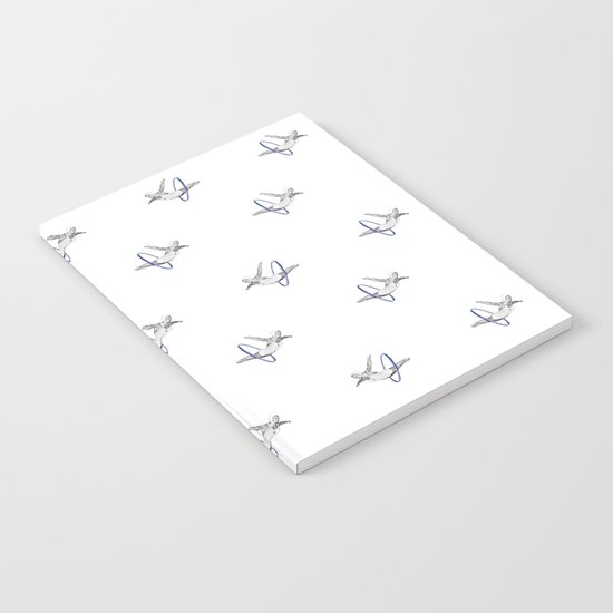 Hoop Diving - Pattern on White Notebook
