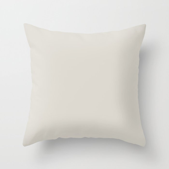 Neutral Off White Solid Color Accent Shade / Hue Matches Sherwin Williams Drift of Mist SW 9166 Throw Pillow