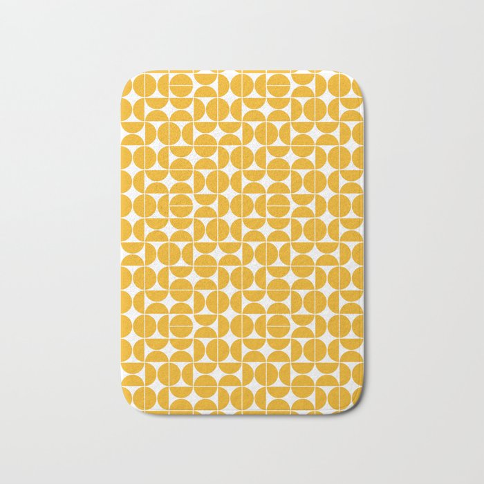 Mid Century Modern Geo 04B Yellow Bath Mat