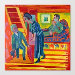 The Visit, Couple and Newcomer, 1922 by Ernst Ludwig Kirchner Canvas Print