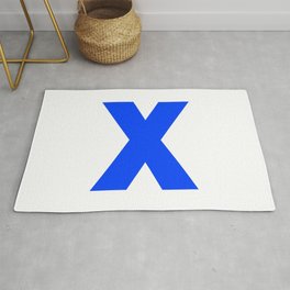 letter X (Blue & White) Area & Throw Rug