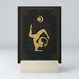 Scorpio Zodiac Sign Tarot Pieces Mermaid Bohemian Art Deco Gold and Black Mini Art Print