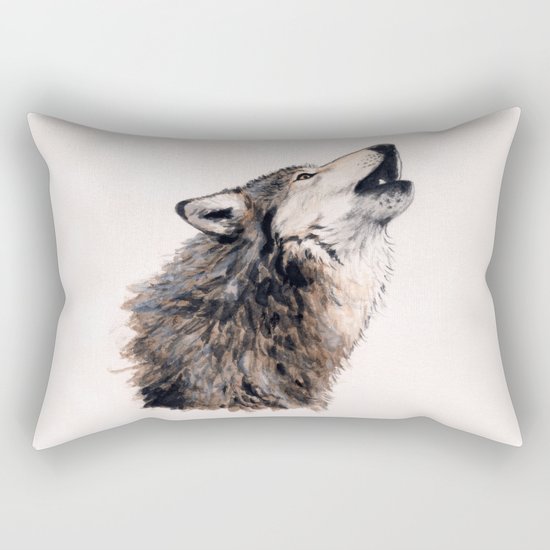 Grey wolf Rectangular Pillow
