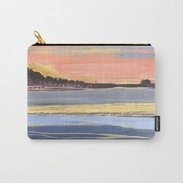 peach sky Carry-All Pouch | Oil, Acrylic, Ink, Water, Layers, Gold, Aerosol, Painting, Chesapeakebay, Seascape 