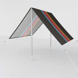 Nodah - Classic Colorful Abstract Retro Stripes on Black Sun Shade