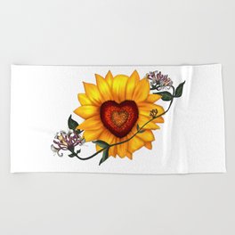 Sunflower Love Beach Towel