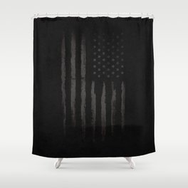 Black American flag Shower Curtain