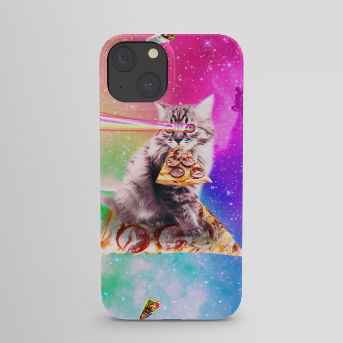 Outer Space Pizza Cat - Rainbow Laser, Taco, Burrito iPhone Case