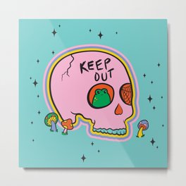 Keep Out Frog Skull Metal Print | Keepout, Stayhome, Stayinghome, Drawing, Leavemealone, Skulls, Skull, 70S, Misanthropic, Goaway 