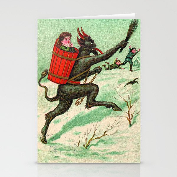 The Krampus stealing a child Stationery Cards