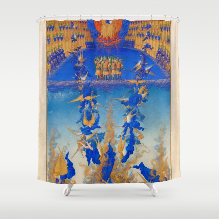 The Fall of the Rebel Angels, Penitential Psalms by Limbourg Brothers Shower Curtain